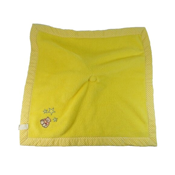 Vintage Lovey Baby Blanket with Plush Bear Head Yellow Fleece - Picture 6 of 12